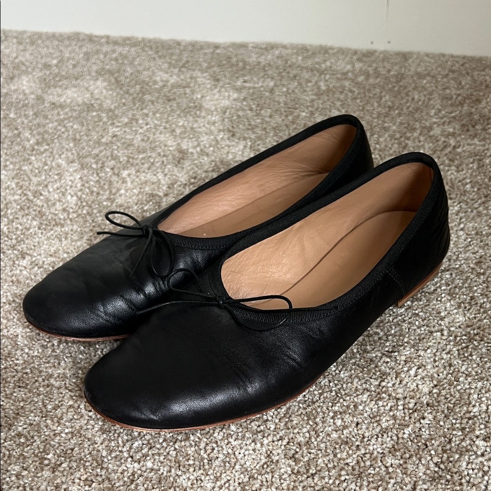 Mansur Gavriel Black Leather Ballet Flats